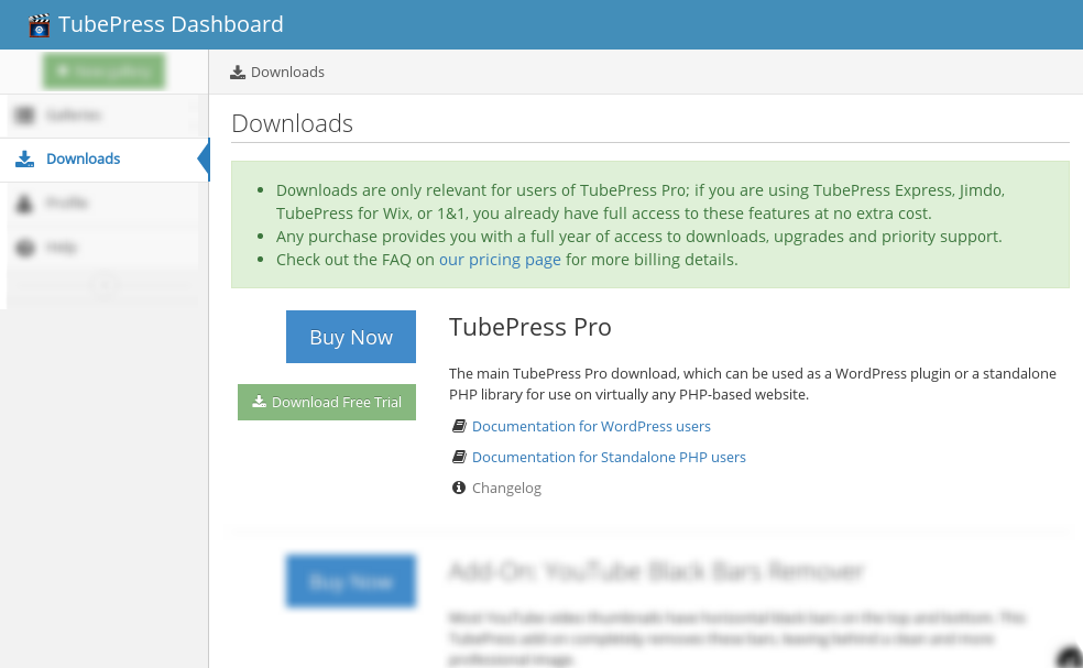 TubePress Pro Buy Now button